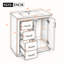 Ensemble de meuble-lavabo 30 po avec lavabo en céramique, armoire de rangement en bois massif, ensemble de meuble-lavabo autoportant avec 3 tiroirs et portes à fermeture douce-126278390