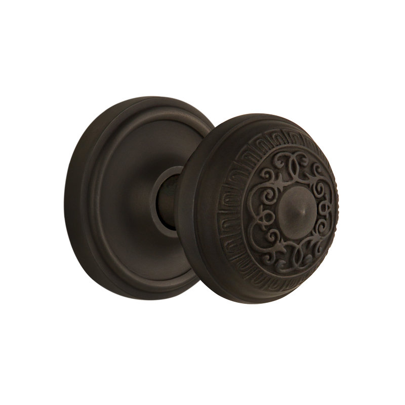 Classic Rosette with Egg & Dart Door Knob, Oil-Rubbed Bronze