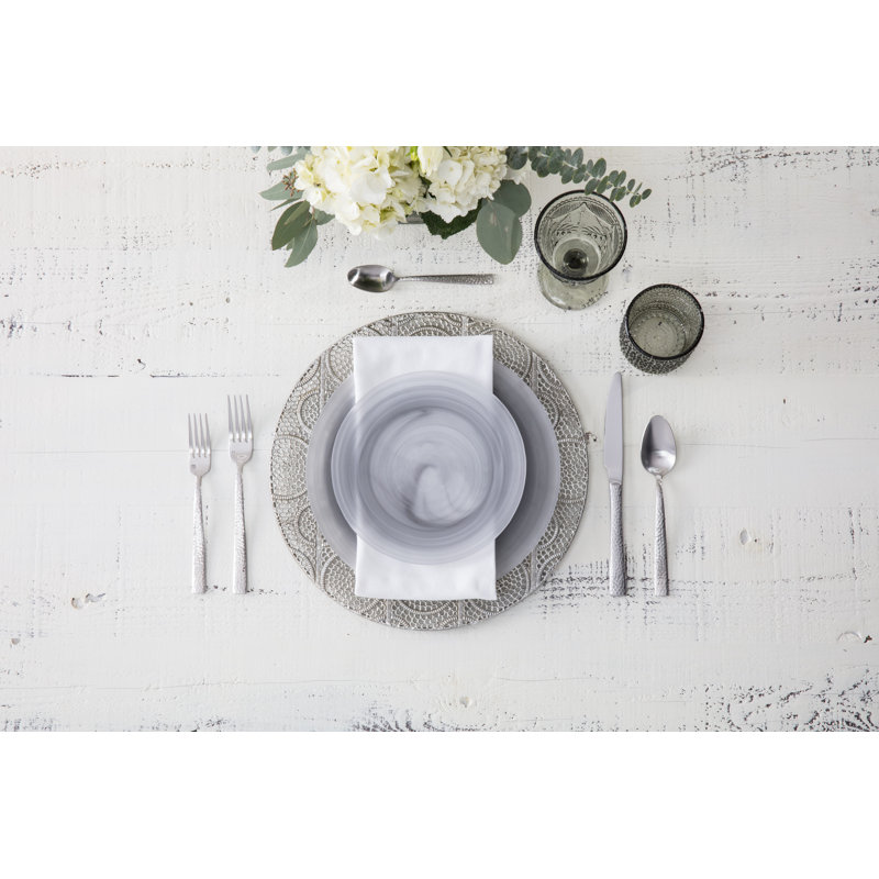 D&V La Jolla Amethyst 8.25" Salad/Dessert Plate, Set of 4, Storm Gray