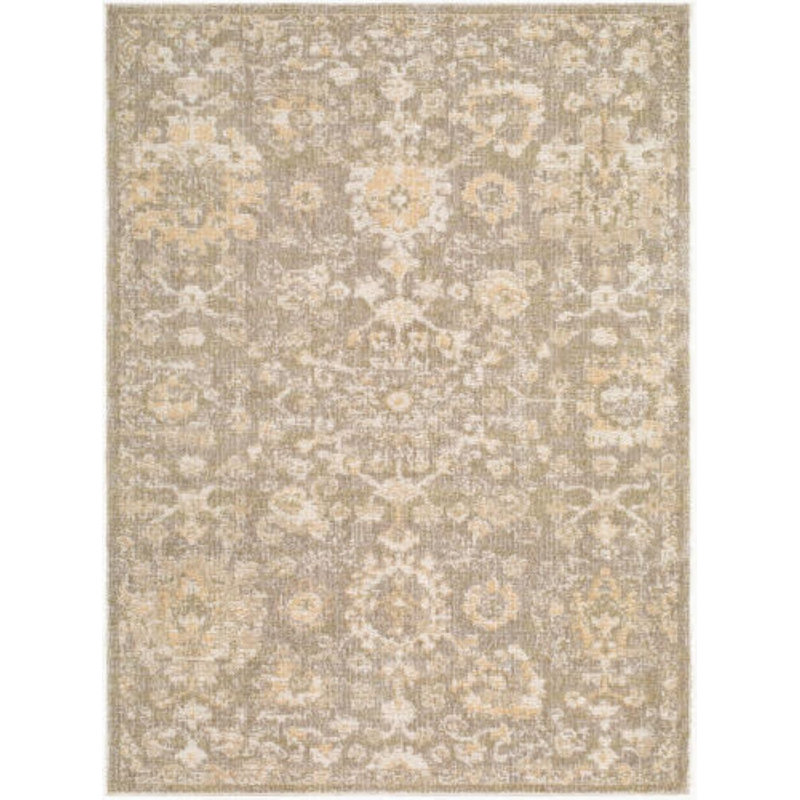 Jazz Machine Woven, Rectangle 6'7" x 9', White/Ivory/Gray/Green/Tan
