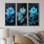 Bleu bleu, lotus rayonnants I - Collection d'art mural Lotus