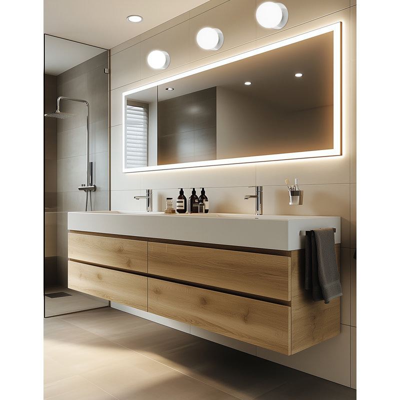 Bronwood Steel Flush Mounted Sconce, White, Polished Chromes