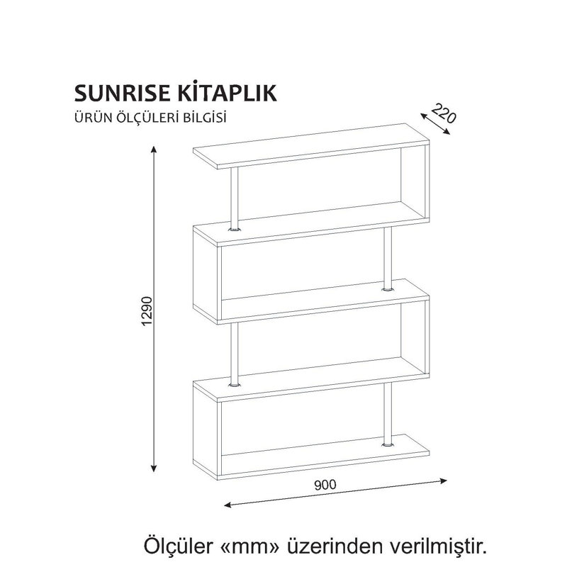 Geometric Bookcase, White