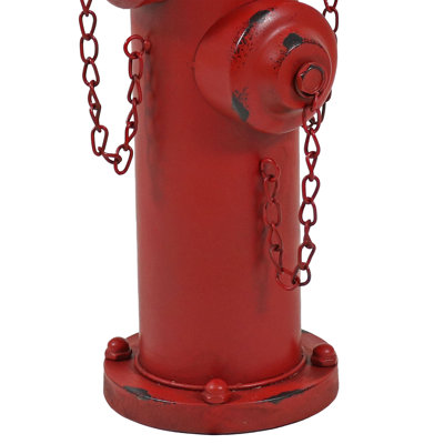 Sivia Red Metal Fire Hydrant Garden Statue