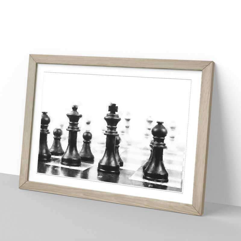 Chess Pieces Vol.2 - Picture Frame Photograph, 27cm H x 36cm W x 2cm D, Oak Framed