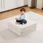 Plancher convertible, molleton circulaire Mahjong, blanc, support de haute qualité, coins de lecture modulaires à compression et avec tissu en molleton sans assemblage pour les petits espaces de vie