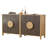 63" Mid-Century Modern 2-Piece Sideboard Buffet with Adjustable Shelves, 4-Compartment Storage & Solid Wood Legs