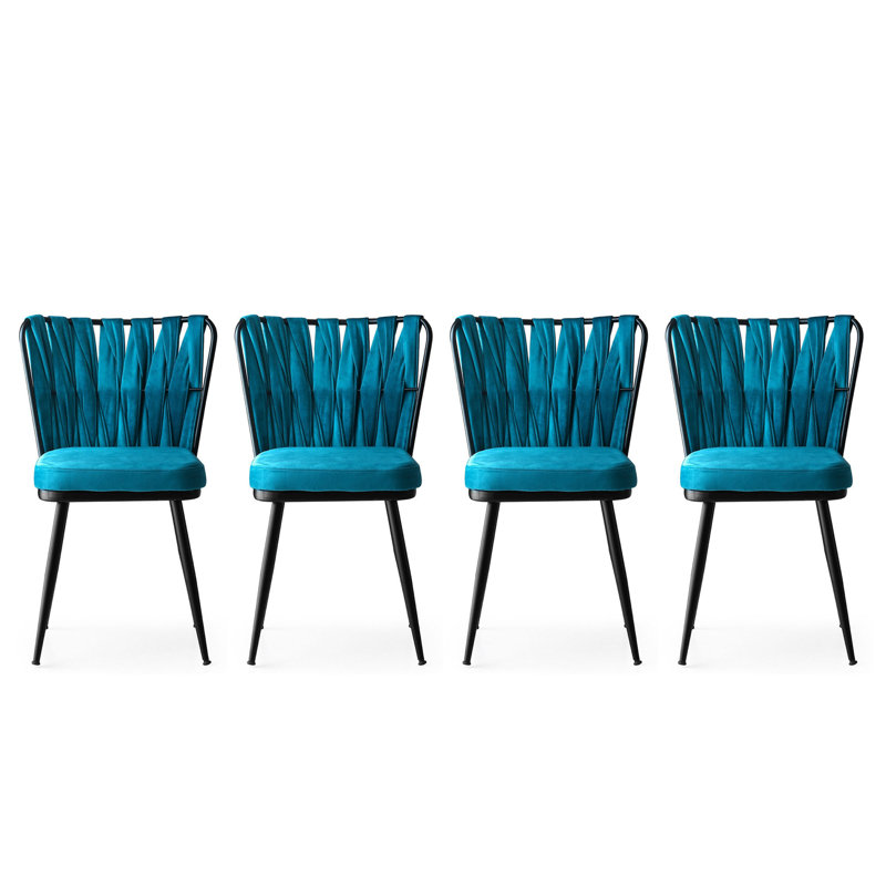 Aschwin Upholstered Windsor Back Armchair, Black Blue