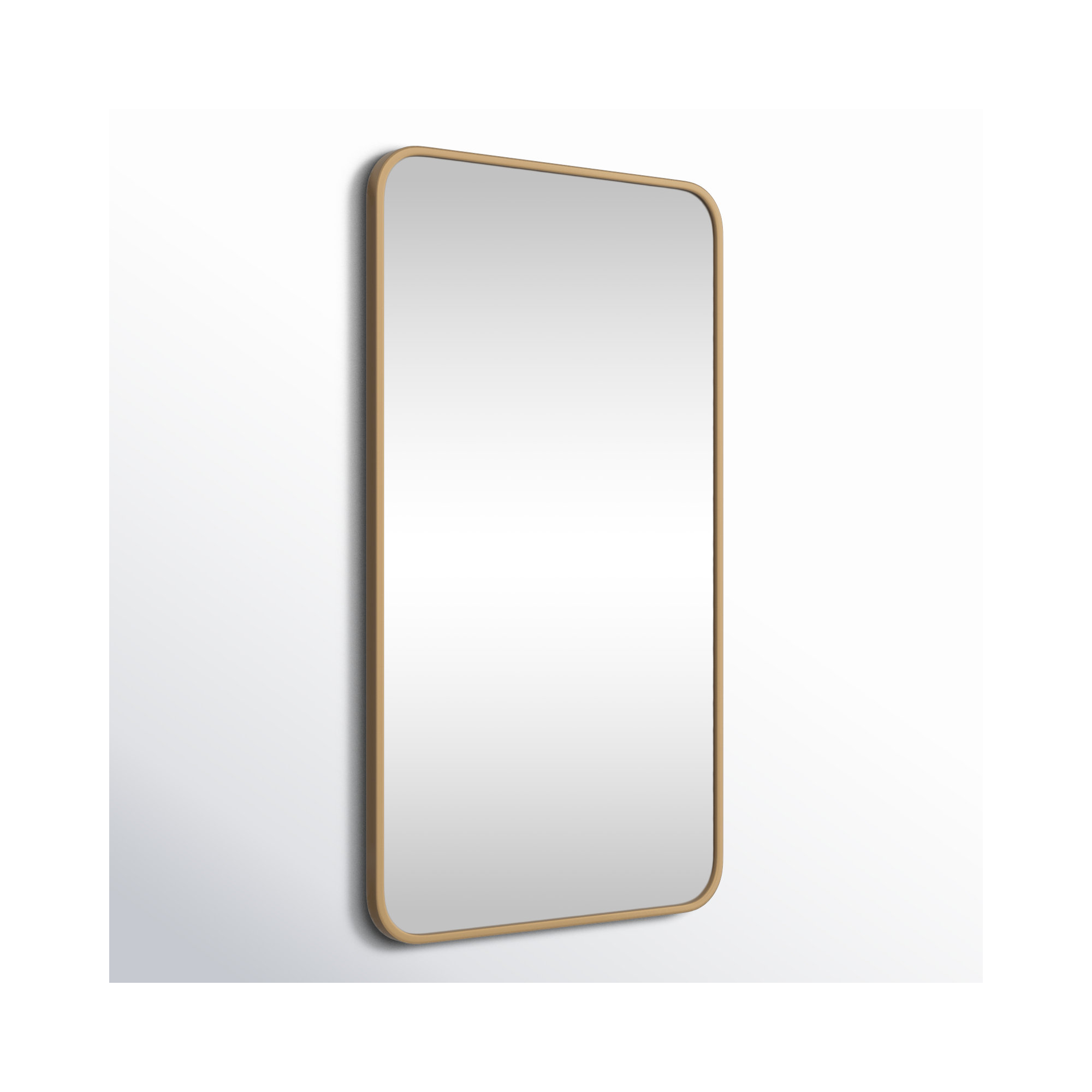 Sabine Metal Rounded Rectangle Wall Mirror, Brass, 36" x 20"