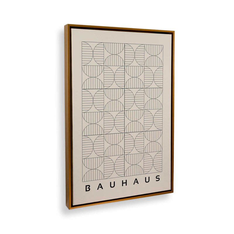 Rouleau de papier peint Bauhaus, H 30,75 po x l 20,75 po x P 1,75 po, Cadre flottant or poli