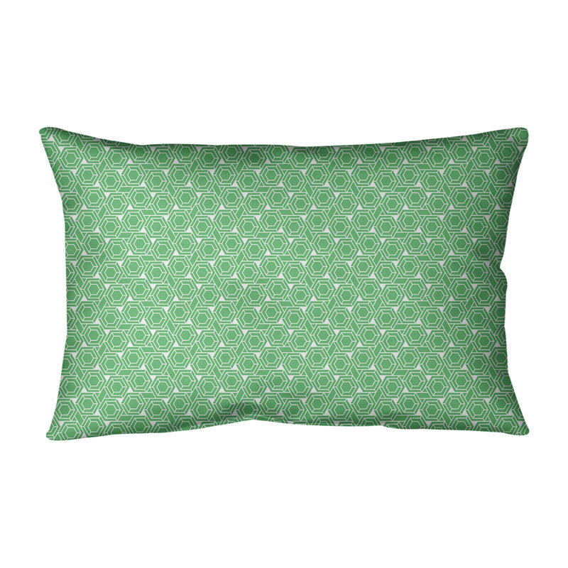 Katelyn Elizabeth Geometric Linen Reversible Throw Pillow, Polyester/Polyfill, Green/White
