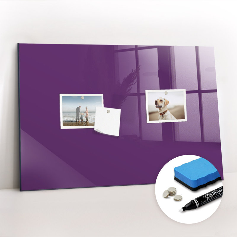 Magnetic Glass Dry Erase Board, Violet