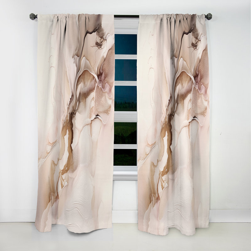 Rideau occultant brun délicat Marble I - 1 panneaux, L 52 po x L 108 po