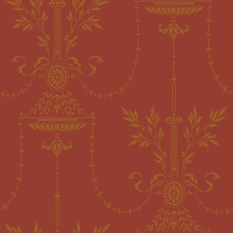 Dorset Floral Wallpaper Roll, Rouge