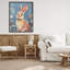 Lapin fantaisiste sur estampe numérique bleue, design par Sara Culpepper-1255671898-1255671896