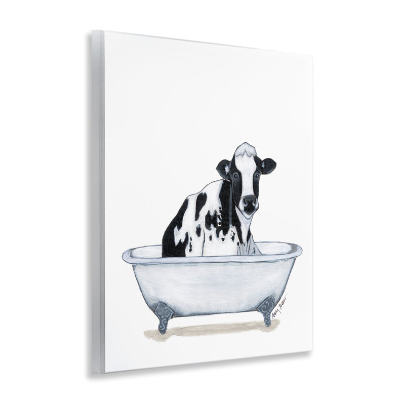 Vache dans une baignoire, art mural par Ashley Justice