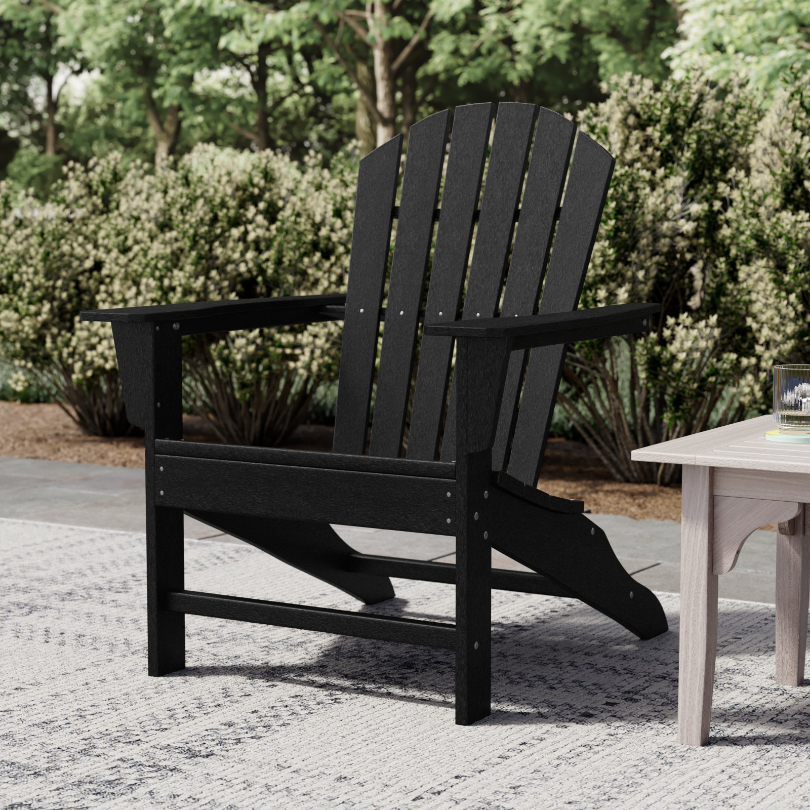 POLYWOOD® South Beach Adirondack Chair, Black