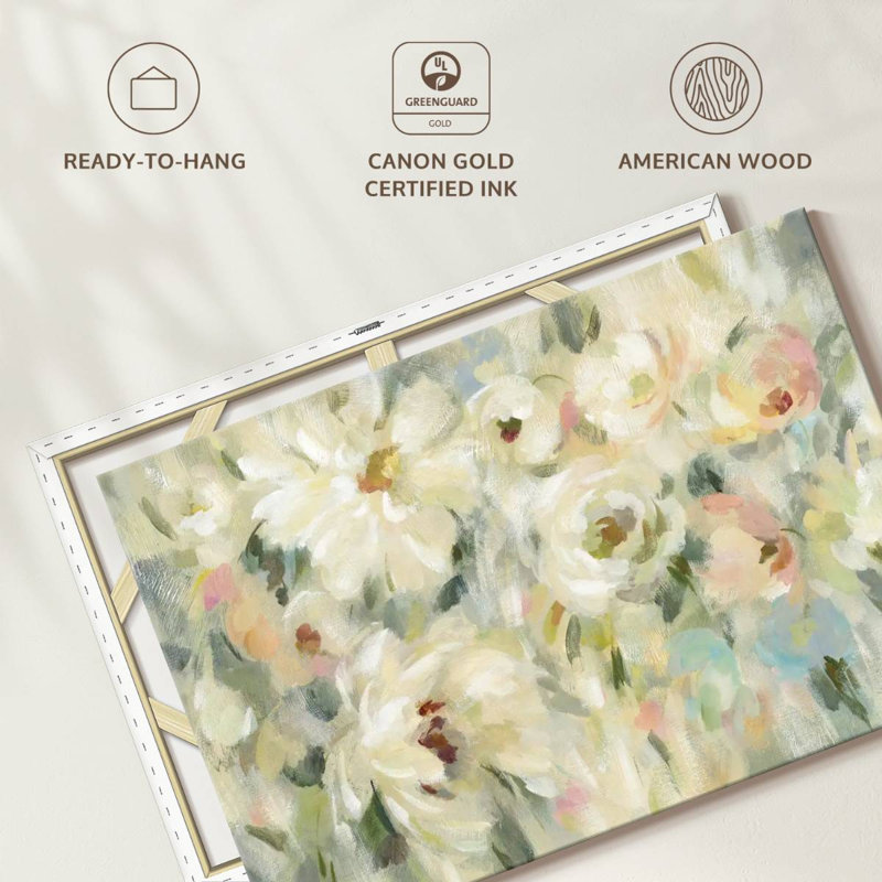 Expressif floral pâle, H 8 po x l 12 po