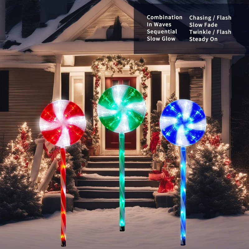 Luminaire de Noël et lumières de sentier, Rouge/vert/bleu