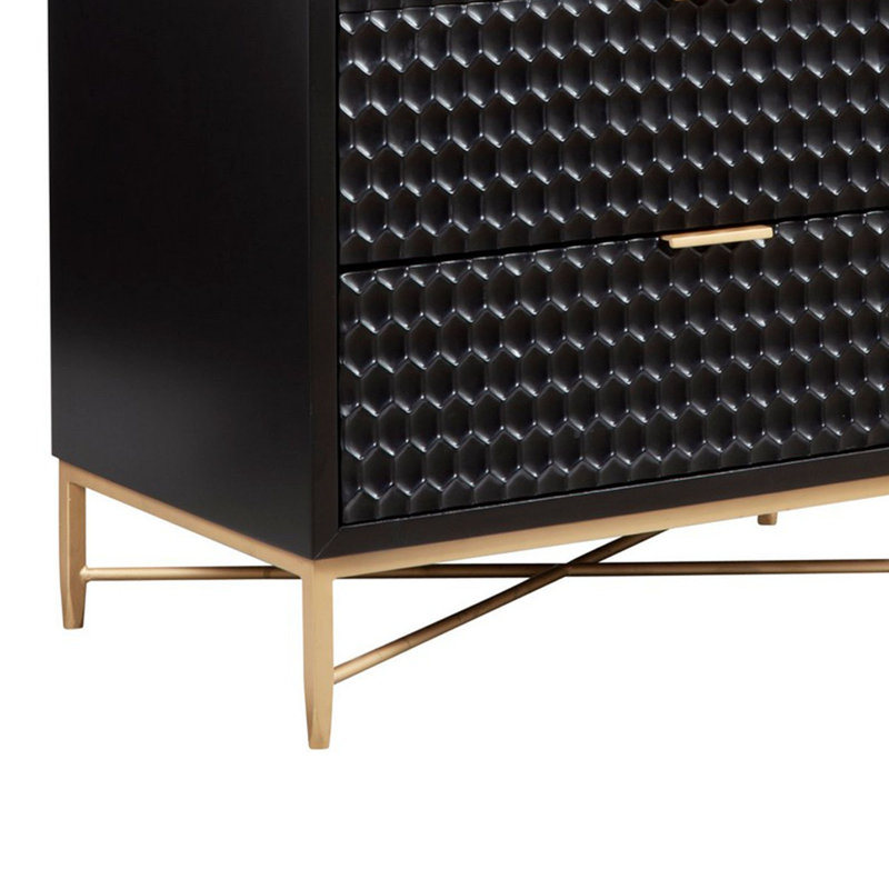 30'' W 5 - Drawer Dresser, Black/Gold