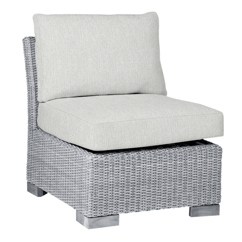 Club Patio Lounge Chair with Cushions, Oyster, No Welt, Bali Pearl