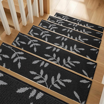 Non-Slip Stair Treads For Wooden Steps Indoor, 30”X8” Stair Runner For Pets Non Skid Wood Staircase Step Treads Reusable, Set Of 15