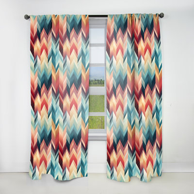 Global Chevron Mosaic - Glam Velvet Curtain - Room Darkening - 1 Panel