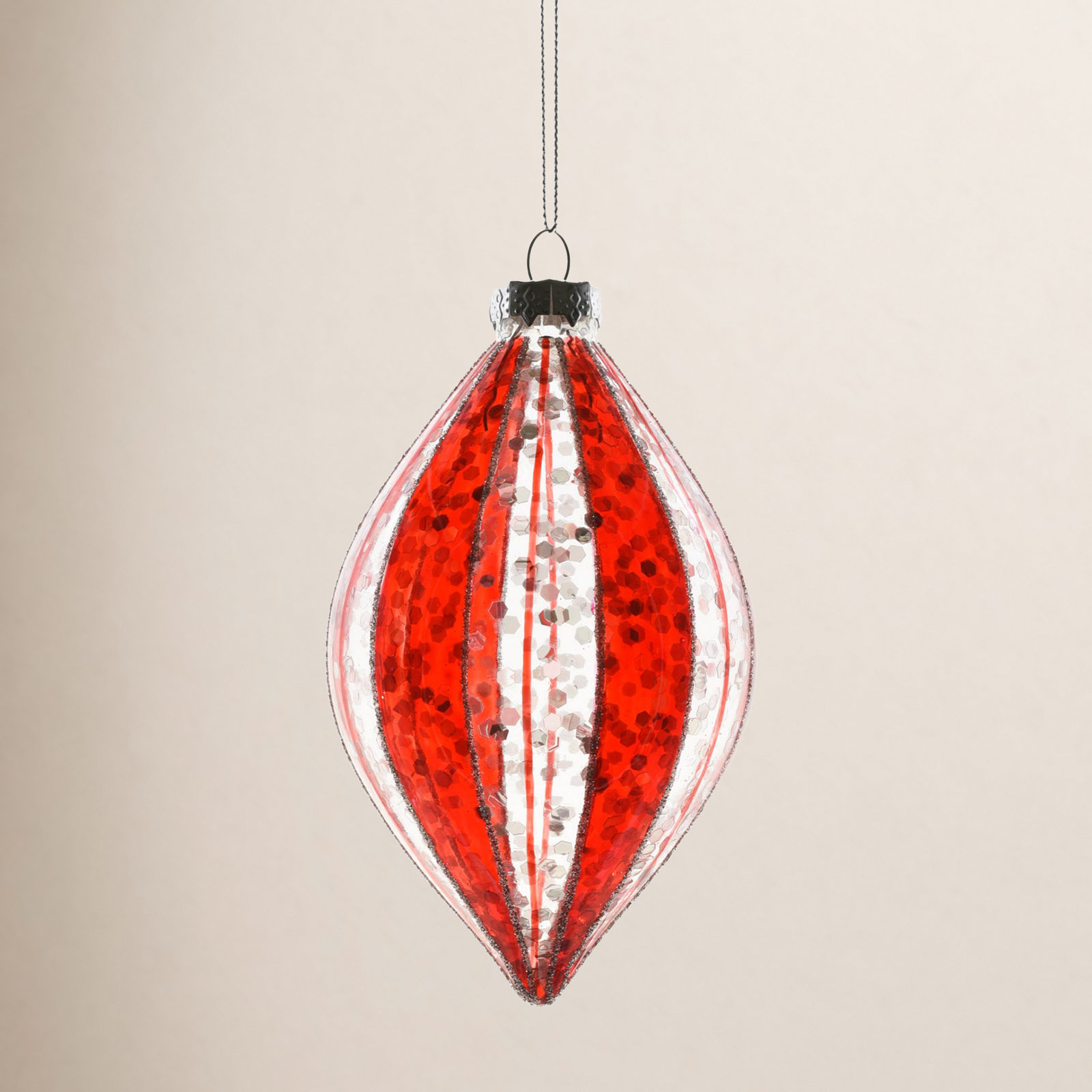 6" Handmade Finial Ornament, Red