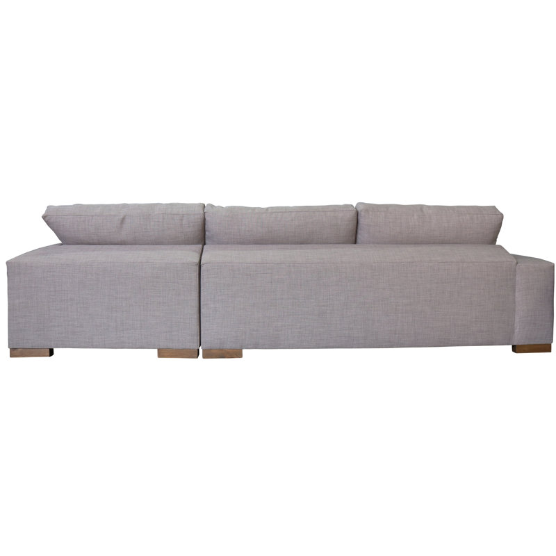 Brann Upholstered L-Shaped Sectional Symmetrical, Mahogany, Dynamite Blue