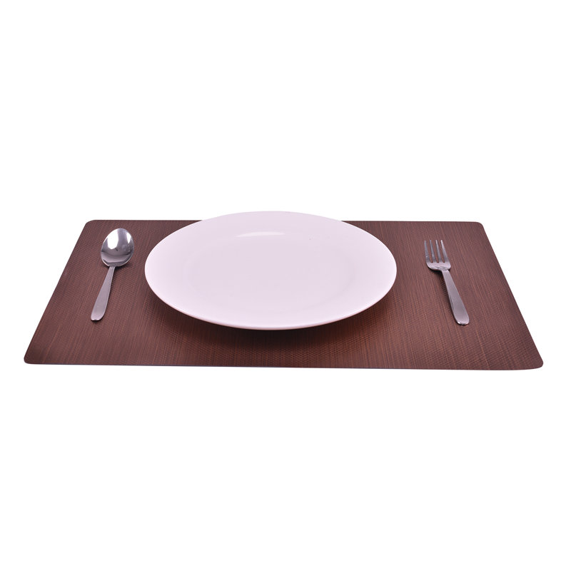 Dark Brown PVC Placemats Set of 6 Heat-Resistant Dining Table Mats for Christmas Gift and Table Decor