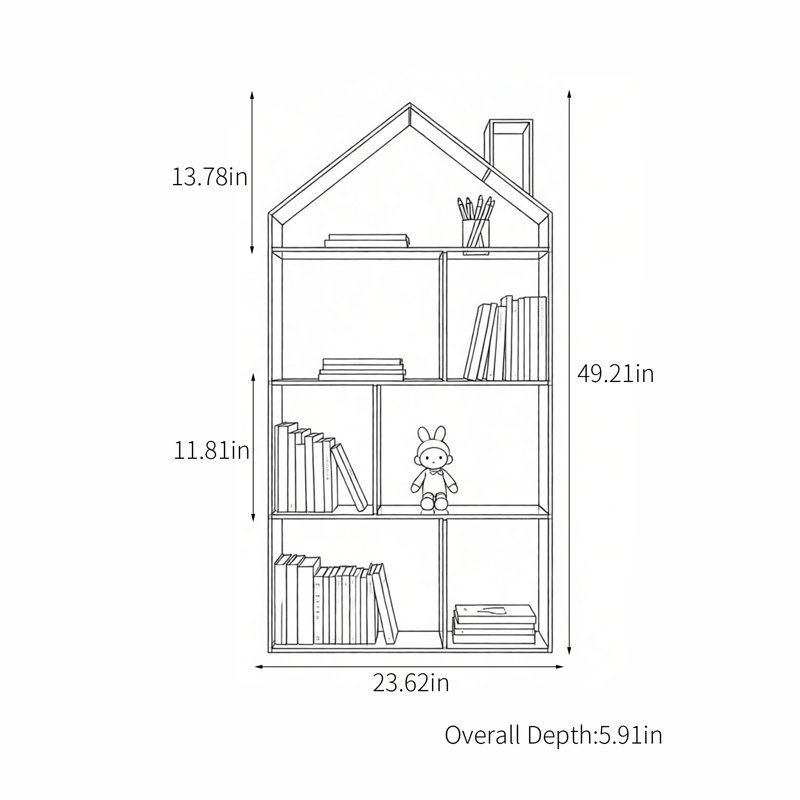 Bibliothèque en acrylique Green House, H 49,21 po x l 23,62 po x P 5,91 po