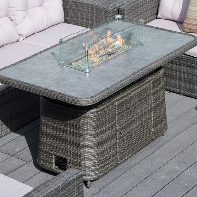 Table de foyer d'extérieur au propane en aluminium 51 po Melville
