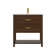 30" Walnut Single Sink Bathroom Vanity with Solid Surface Composite Top
