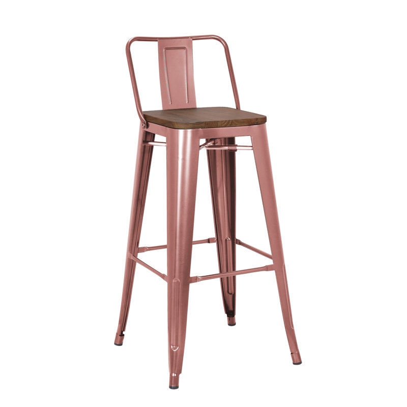 Julianne Counter Stool with Metal Frame, Copper
