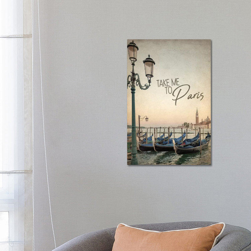 Gondola Paris I by Kimberly Allen - Wrapped Canvas Print, 66.04 cm H x 45.72 cm W x 3.175 cm D