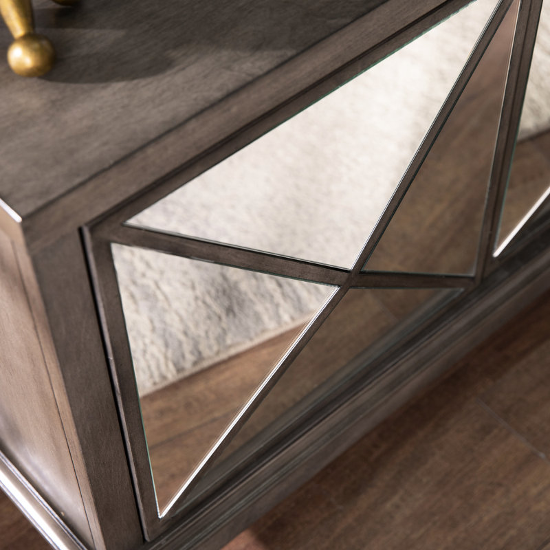 Armoire média moderne en miroir, brun, meuble télé 50 - 59 po, meuble de rangement pour les médias, ajusté, spacieux,