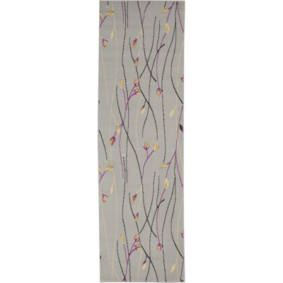 Aratrika Floral Gray Area Rug