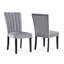 Chaises de salle à manger 2 pièces à dossier, revêtues de velours, gris / noir, fabrication en bois, sièges rembourrés de style moderne, gris et noir, dossier, fabrication en bois pour le salon