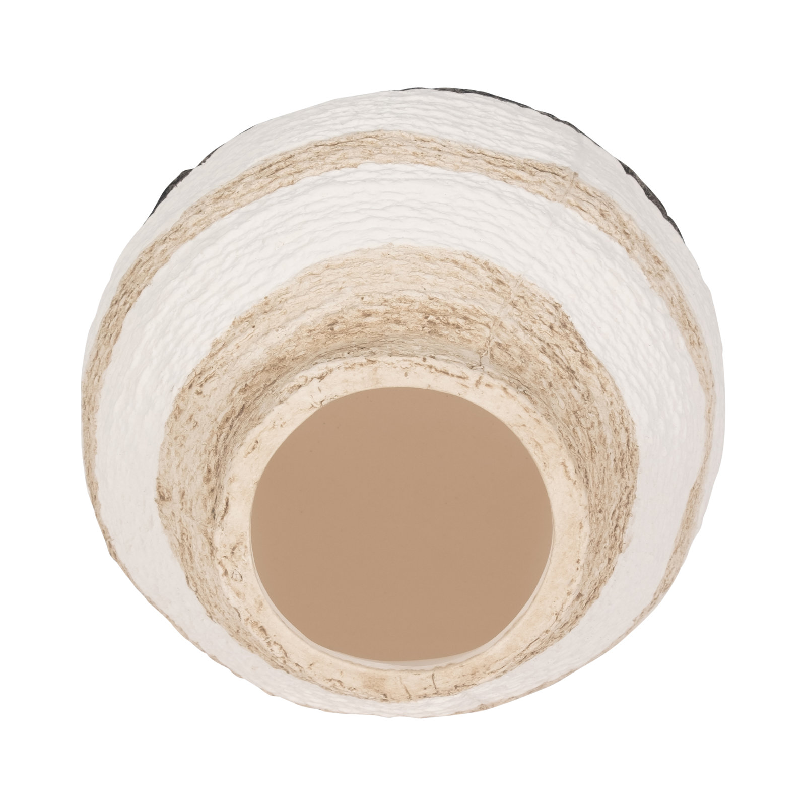 Naylor Ceramic / Porcelain Table Vase, 7" H x 7" W x 7" D, Tan/Ivory/Black