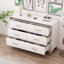 Commode à 6 tiroirs ultrabrillante pour la chambre à coucher, commode sans poignée, commode moderne à 6 tiroirs avec rangement large-367413861