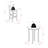 Hubbard Three-Piece High Table with Ladder-Back Bar Stools, Walnut