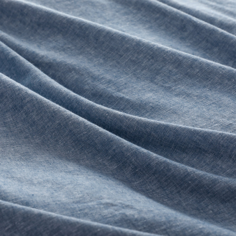 Linen Cotton Blend Bedding Set with Tassel Trim(Dark Blue,Queen), Dark Blue, Queen Duvet Cover + 2 Standard Pillowcases