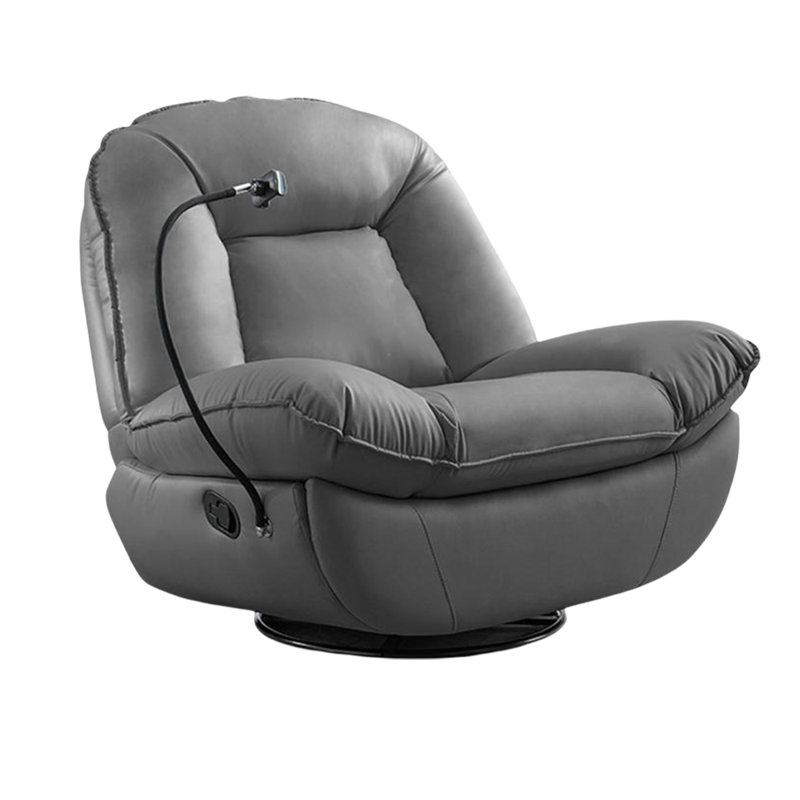 Natayshia Faux Leather Recliner, Gray