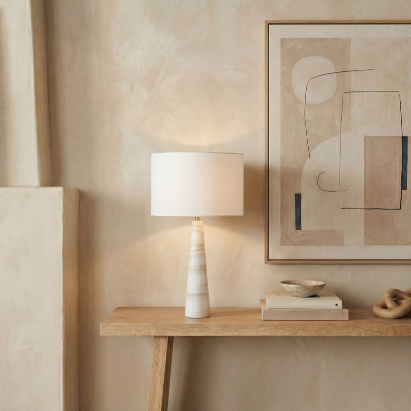 Wegner Jade Stone Table Lamp, Off-White