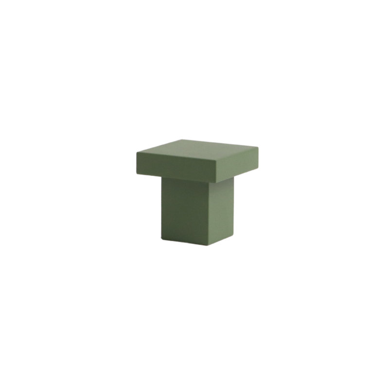 ROUS Hardware Art Deco Square Knob, Olive (Green)