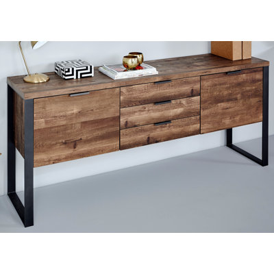 Buffet avec cadre en métal 70,87 "avec 3 tiroirs et 2 portes Draylen
