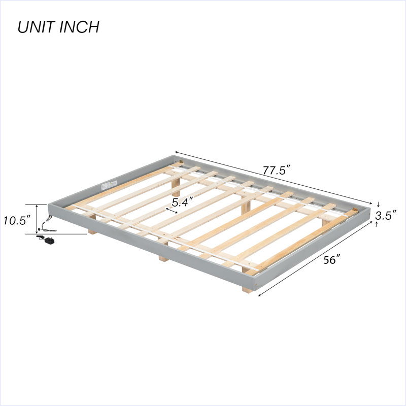 Lit flottant avec lumières DEL en dessous, Lit double