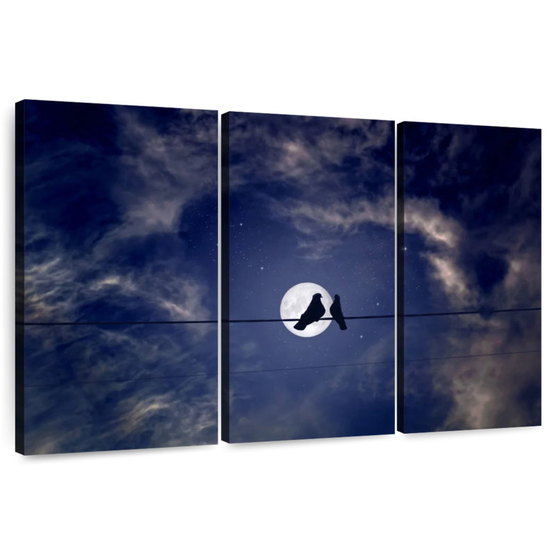 Alvord Night Sky Pigeons, 36" H x 57" W