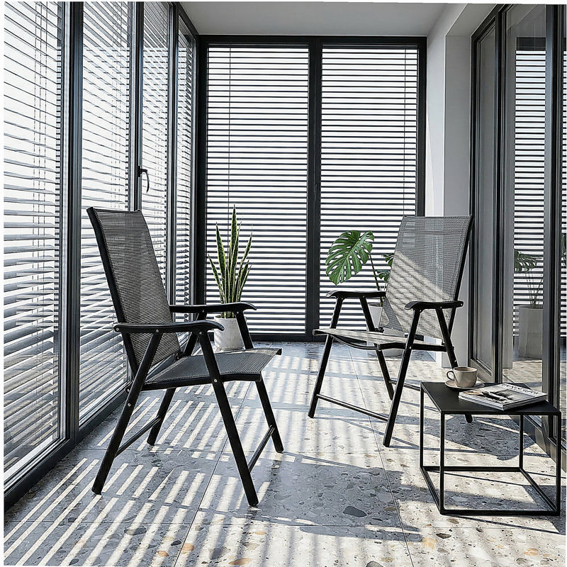 Chaises de patio en acier durable, conception pliable moderne pour tout espace extérieur
