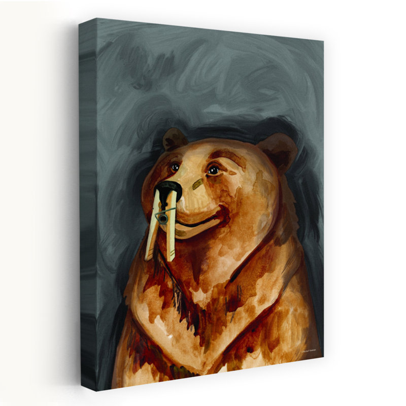 Art mural abstrait contemporain Stinky Bear, H 60 po x l 40 po